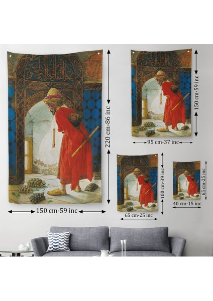 Osman Hamdi Bey'in Kaplunbağa Terbiyecisi Isimli Eseri Duvar Örtüsü - HALISI-5129
