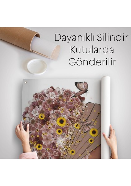 Çiçekler Içindeki Afrikalı Güzel Kadın Duvar Örtüsü - Halısı 6038