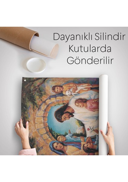 Isa Mesih ve Çocuklar Duvar Örtüsü - HALISI-6236