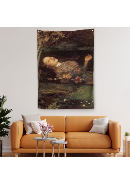 Shakespeare'in Ophelia'sı Hamlet Dekoratif Duvar Örtüsü - HALISI-6319