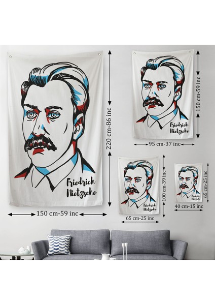 Friedrich Nietzsche Dekoratif Duvar Örtüsü - HALISI-5920