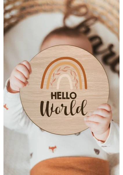 Ceo Design Bebek Anı Kartı Hello World Bebek Hediyelik 14 cm Yenidoğan Bebek Fotoğraf Çekimi Kartı