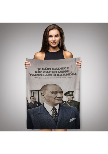 O Gün Sadece Bir Zafer Değil Yarınları Kazandık Atatürk Duvar Örtüsü - Halısı -6051