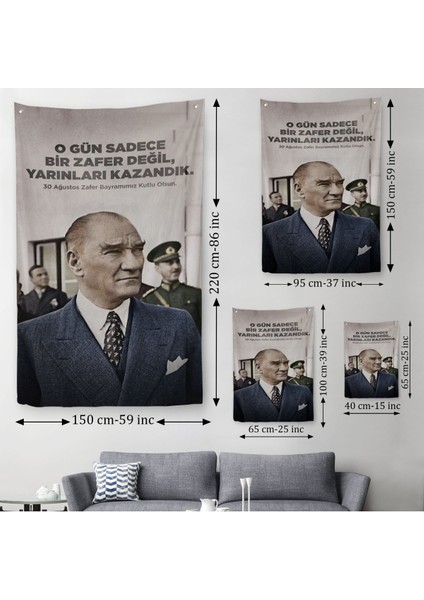 O Gün Sadece Bir Zafer Değil Yarınları Kazandık Atatürk Duvar Örtüsü - Halısı -6051