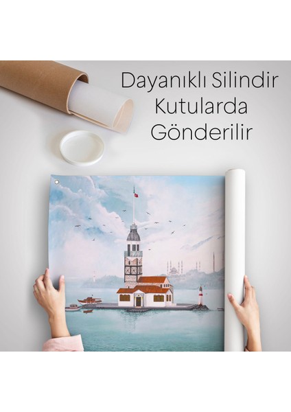 Kız Kulesi Yağlıboya Görünüm Dekoratif Kanvas Duvar ÖRTÜSÜ-HALISI-3587