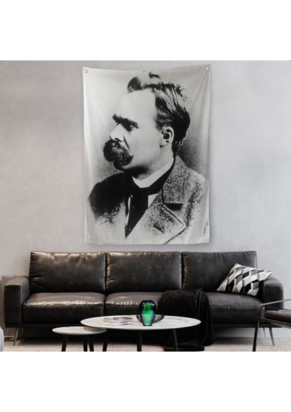 Friedrich Nietzsche Siyah Beyaz Dekoratif Duvar Örtüsü - HALISI-5963 fiyatları