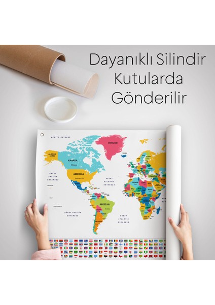 Türkçe Ülke Bayrak Lı Eğitici Başkent Detaylı Atlası Dünya Haritası Duvar Örtüsü-Halısı 3834 indirimleri