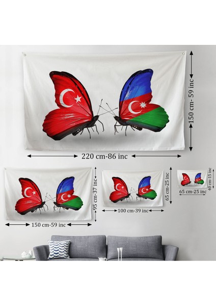 Azerbaycan Türkiye Dekoratif Kanvas Duvar ÖRTÜSÜ-HALISI-6501