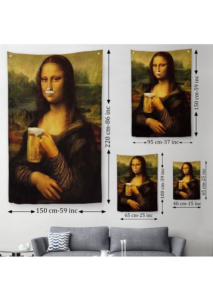 Mona Lisa Duvar Örtüsü - Halısı, Olağandışı Mona Lisa -5219