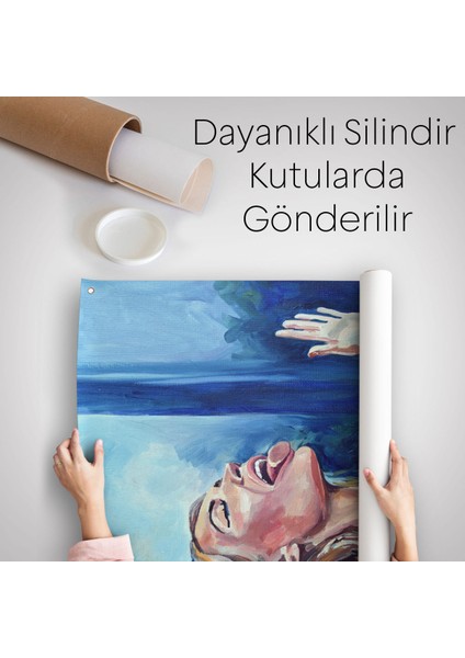 Camı Yalayan Kadın Duvar Örtüsü - HALISI-5130