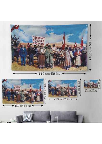 Biz Cumhuriyeti Böyle Kazandık Duvar ÖRTÜSÜ-HALISI-6573