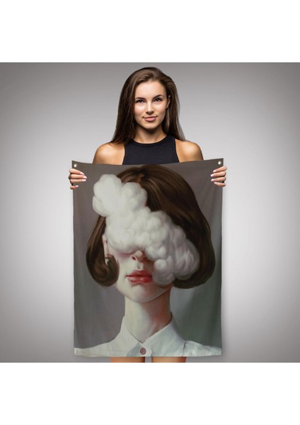 Modern Gerçeküstü Kadın Sanatı Duvar Örtüsü - Halısı, Pop Art SANATI-5212