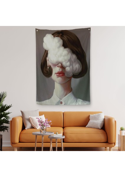 Modern Gerçeküstü Kadın Sanatı Duvar Örtüsü - Halısı, Pop Art SANATI-5212