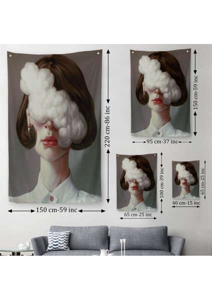 Modern Gerçeküstü Kadın Sanatı Duvar Örtüsü - Halısı, Pop Art SANATI-5212