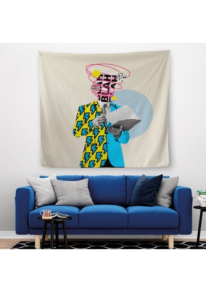Çizgi Roman Kahramanı Kahvesini Yudumluyor Pop Art Kanvas Duvar ÖRTÜSÜ-HALISI-5800 fiyatları