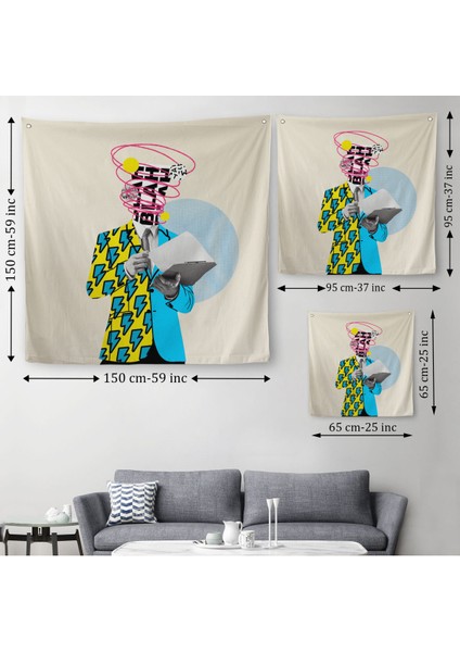 Çizgi Roman Kahramanı Kahvesini Yudumluyor Pop Art Kanvas Duvar ÖRTÜSÜ-HALISI-5800 modelleri