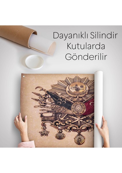 Osmanlı Tuğrası Dekoratif Kanvas Duvar ÖRTÜSÜ-HALISI-5804