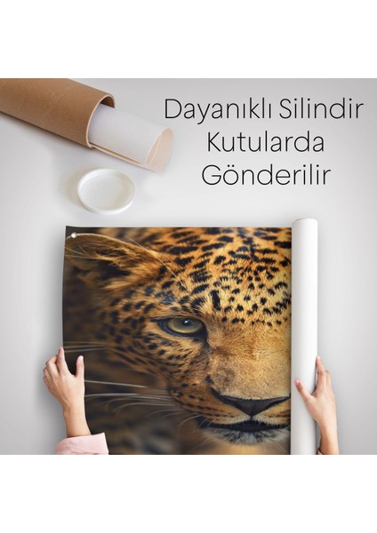Leopar Dekoratif Kanvas Duvar ÖRTÜSÜ-HALISI-5811