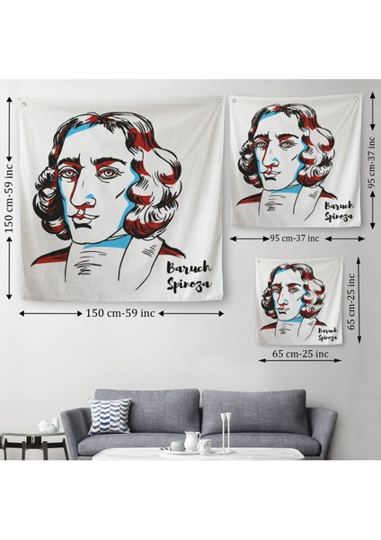 Baruch Spinoza Dekoratif Kanvas Duvar ÖRTÜSÜ-HALISI-5818 modelleri