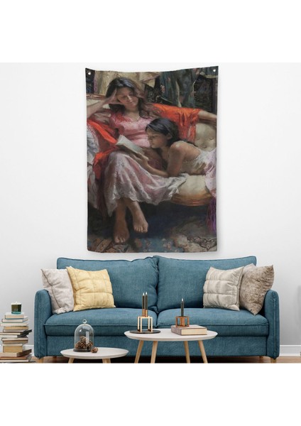 Anne ve Kızı Ortaçağ Duvar Örtüsü - HALISI-6040