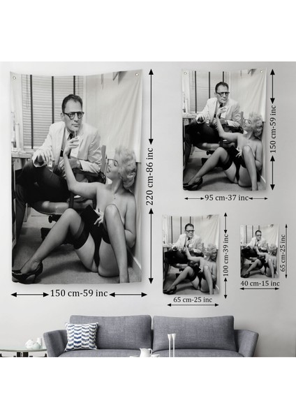 Marilyn Monroe ile Arthur Miller Duvar Örtüsü - HALISI-6063