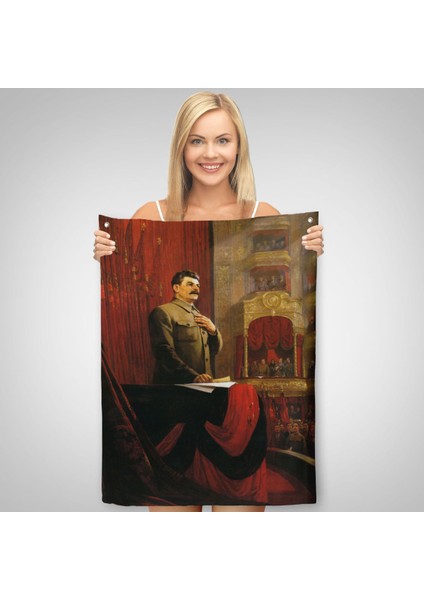 Josef Stalin Eski Sovyetler Birliği Hükümet Başkanı Duvar Örtüsü - HALISI-6014