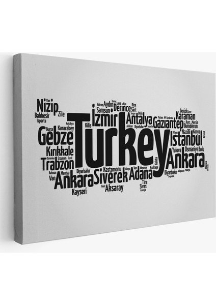 İller İsimli Dekoratif Kanvas Tablo 1018 fiyatları