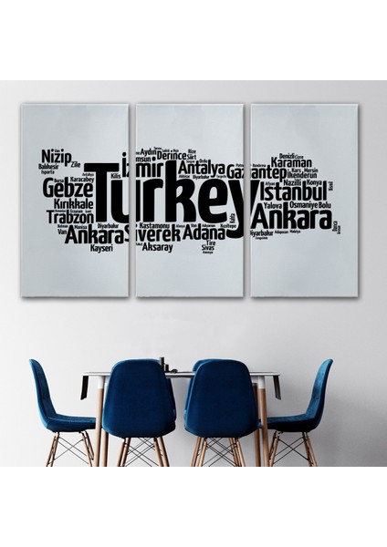 İller İsimli Dekoratif Kanvas Tablo 1018 modelleri