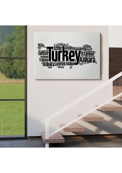 İller İsimli Dekoratif Kanvas Tablo 1018 indirimleri