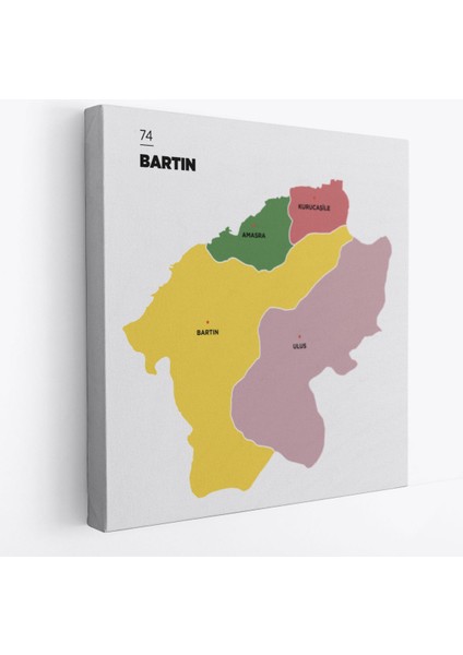Bartın İli ve İlçeler Haritası Dekoratif Kanvas Tablo 1283 fiyatları