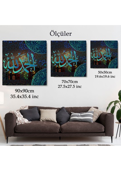 Elhamdülillah, Yazılı Dekoratif Kanvas Tablo-3280 indirimleri