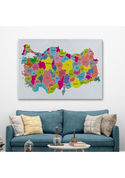 Türkiye Haritası Kanvas Tablo-1023