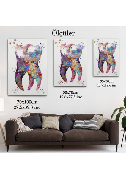 Renkli Diş, Diş Hekimi Duvar Tablosu-6283 indirimleri