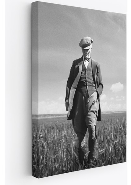 Atatürk Portre Tablosu Mustafa Kemal Atatürk Dikdörtgen Dekoratif Kanvas Tablo-FB-127