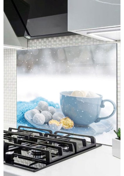 Cam Ocak Arkası Koruyucu Ankastre Arkası Koruyucu | Mavi Kupa