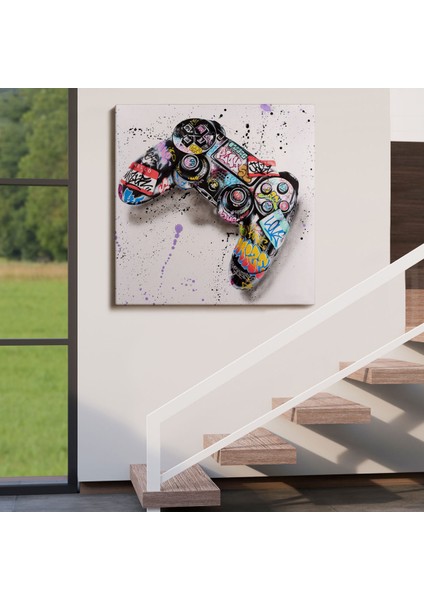 Joy Stick Graffiti Kanvas Duvar Tablosu, Banksy Sokak Graffiti Posteri-5345