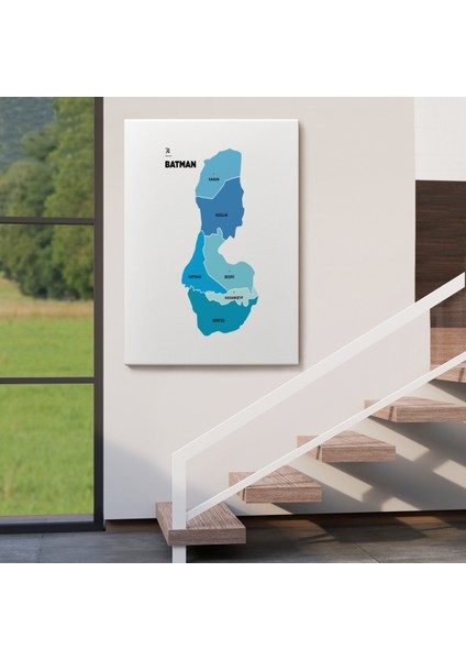 Batman İli ve İlçeler Haritası Dekoratif Kanvas Tablo 1287 fırsatları