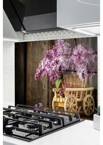 Cam Ocak Arkası Koruyucu Ankastre Arkası Koruyucu | Çiçek