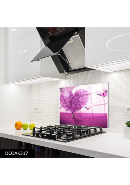 Cam Ocak Arkası Koruyucu | Kelebek