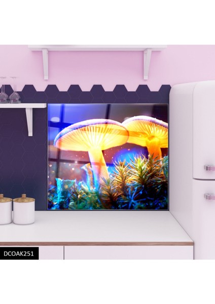 Cam Ocak Arkası Koruyucu Ankastre Arkası Koruyucu | Mantar modelleri