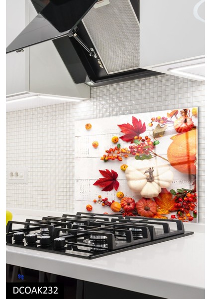 Cam Ocak Arkası Koruyucu | Balkabağı 76X49,5