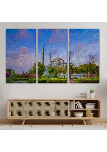 Sultan Ahmet Camii Yağlıboya Görünüm Kanvas Duvar Tablosu-3692