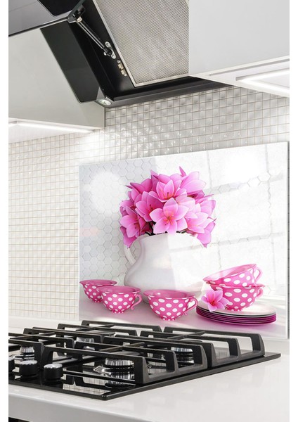 Cam Ocak Arkası Koruyucu Ankastre Arkası Koruyucu | Çiçek