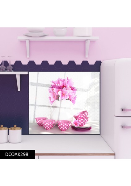 Cam Ocak Arkası Koruyucu Ankastre Arkası Koruyucu | Çiçek modelleri