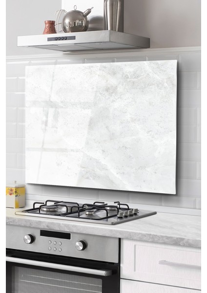 Ocak Arkası Cam Koruyucu Tezgah Ankastre Arkası Koruyucu | Mermer Desenli