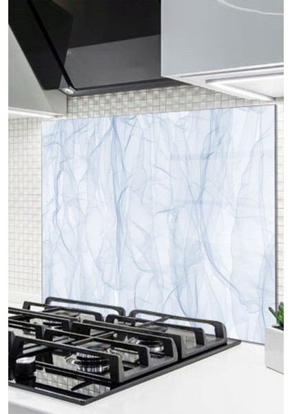 Mavi Cam Ocak Ankastre Arkası Koruyucu