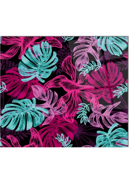 Renkli Yaprak Desenli Cam Ocak Ankastre Arkası Koruyucu fiyatları