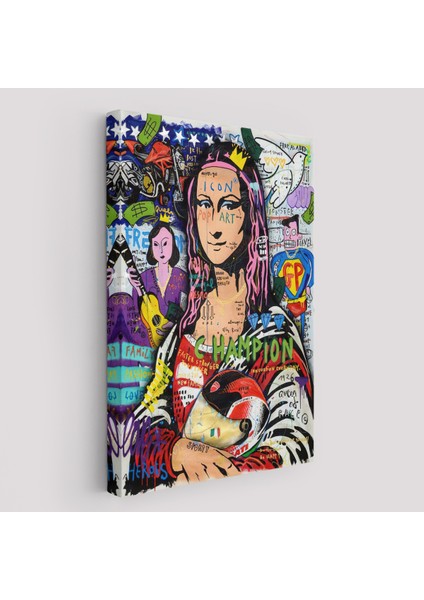 Renkli Mona Lisa Banksy Kanvas Tablo, Sokak Sanatı, Pop ART-5306 fiyatları