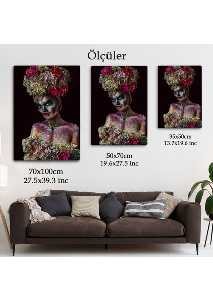 Güzel Kızın Cadılar Bayramı Makyajı Duvar Tablosu-5988 indirimleri