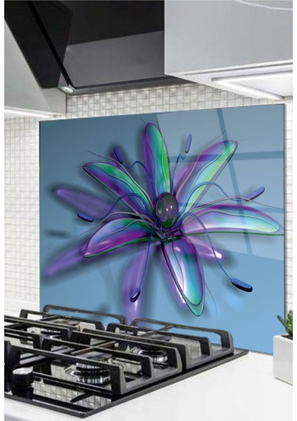 Cam Ocak Arkası Koruyucu Ankastre Arkası Koruyucu | Çiçek